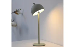 AKKU-Tischleuchte Bellis, graugrün