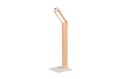 Akku-Tischleuchte Skip, Holz-Nachbildung