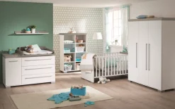 Babyzimmer Kira, kreideweiß/Eiche Nautik-Nachbildung