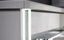Bad-Einrichtung Leo Living 116, Glas-Optiwhite/schneeweiß glanz