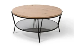 Beistelltisch Florenz 2, schwarz, Artisaneiche Nachbildung
