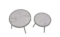 Beistelltisch-Set Rieti, hellgrau/grau, 2-teilig