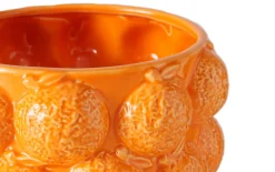 Übertopf Orange, orange/grün, 15 cm