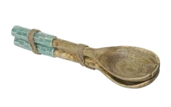 Besteckset, blau/braun