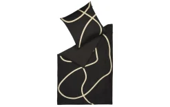 Bettwäsche Artsy, schwarz/greige, 155 x 220 cm