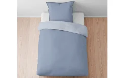 Bettwäsche Mako-Satin, blau, 155 x 220 cm