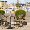 Bistrotisch, Marmor-Nachbildung/schwarz