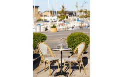 Bistrotisch, Marmor-Nachbildung/schwarz