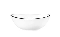 Bowl oval Black Line in weiß, 12 cm