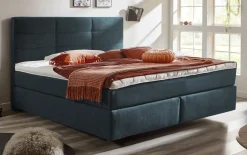 Boxspringbett Asetto, Bloom marine, 180 x 200 cm, Härtegrad 2 und 3