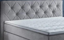 Boxspringbett BX2100 Baker, lichtgrau, 180 x 200 cm