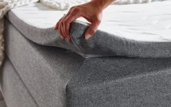 Boxspringbett BX2360 Kenora, grau, 180 x 200 cm, inkl. integriertem Topper