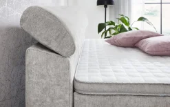 Boxspringbett Diva 140, hellgrau, 140 x 200 cm, inkl. Kaltschaumtopper