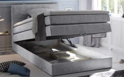 Boxspringbett Hawaii 2, light grey, 120 x 200 cm, inkl. Topper und Bettkasten