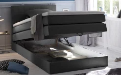 Boxspringbett Hawaii 2, Savanna 05 anthrazit, 120 x 200 cm, inkl. Topper und Bettkasten