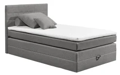 Boxspringbett Hawaii 2, Savanna 21 grau, 120 x 200 cm, inkl. Topper und Bettkasten