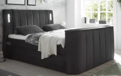 Boxspringbett Houston 6, schwarz, 180 x 200 cm, inkl. TV-Lift