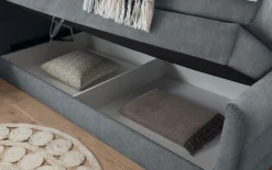 Boxspringbett Kuba 1, anthrazit, 100 x 200 cm, inkl. Topper und Bettkasten