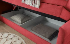 Boxspringbett Kuba 3, Uran 15 berry, 120 x 200 cm, inkl. Visco-Topper und Bettkasten
