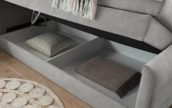 Boxspringbett Kuba 3, Uran 02 schlamm, 120 x 200 cm, inkl. Visco-Topper und Bettkasten