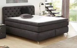 Boxspringbett Marilyn Mix, anthrazit, 180 x 200 cm, inkl. Topper