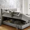 Boxspringbett OC-BX21088, Twist silber, 180 x 200 cm, Härtegrad 2 und 3