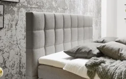 Boxspringbett OC-BX21088, Twist silber, 180 x 200 cm, Härtegrad 2 und 3