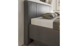 Boxspringbett Silva, Leatherlook, anthrazit, 180 x 200 cm, Härtegrad 2 und 3