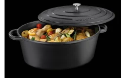 Bräter Calido, schwarz, oval, 6,5 l