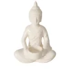 Buddha Figur mit Teelicht Diogenes, weiß