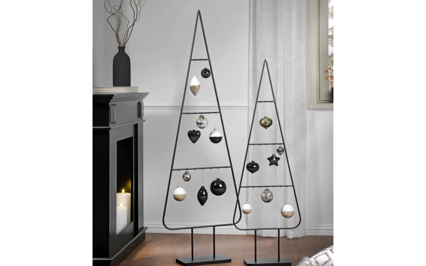 Christbaumkugel, schwarz/weiß, 6 cm