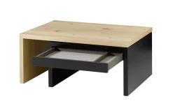 Couchtisch Amera, schwarz/Asteiche furniert, inkl. drehbarer Tischplatte