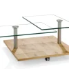 Couchtisch 7396, Asteiche furniert ,inkl. ausschwenkbarer Tischplatten