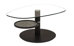 Couchtisch Capri, Klarglas, inkl. drehbare Ablageplatte
