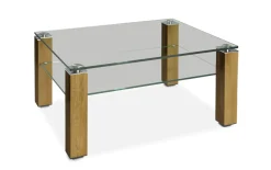 Couchtisch 7263 Cubico, Klarglas, inkl. Rollen