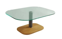 Couchtisch Doorn, Klarglas/Eiche furniert