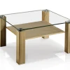 Couchtisch 1861, Eiche/Glas