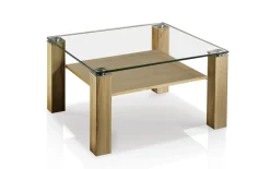 Couchtisch 1861, Eiche/Glas