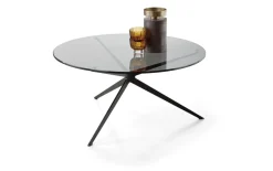 Couchtisch Fabia, Rauchglas, schwarz lackiert