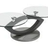 Couchtisch 7190HK, Klarglas, inkl. schwenkbarer Tischplatten