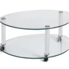 Couchtisch 8075, Klarglas, inkl. Rollen