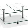 Couchtisch 8396, Klarglas, inkl. schwenkbarer Tischplatten