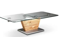 Couchtisch 7290NK-45, Klarglas, Asteiche massiv