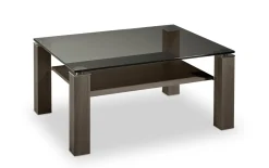 Couchtisch 1860, Rauchglas/Mooreiche