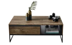 Couchtisch Sweep, Haveleiche Cognac Nachbildung, inkl. Schubkasten
