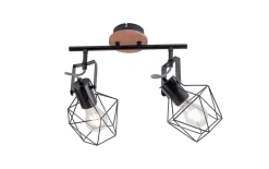 Deckenleuchte Jaro, schwarz/holz-natur, 40 cm