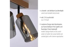 Deckenleuchte Monika, holz, 2-flammig