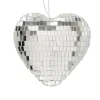 Dekoanhänger Disco Herz, silber, 10 cm