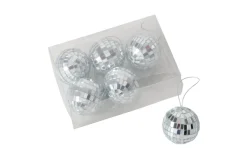 Dekoanhänger Disco, silber, 6-teilg