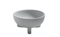 Deko-Schale auf Fuß, hellgrau, 14 cm